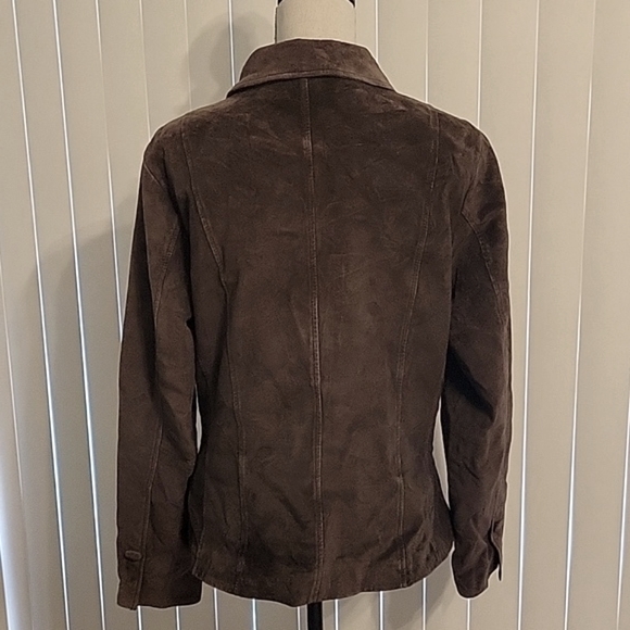 Brown danier leather button up jacket size medium - Picture 2 of 5